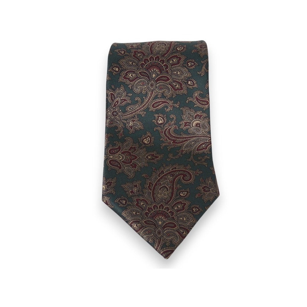 Oscar de la Renta Couture Silk Velour Paisley Tie - Mens Designer Necktie